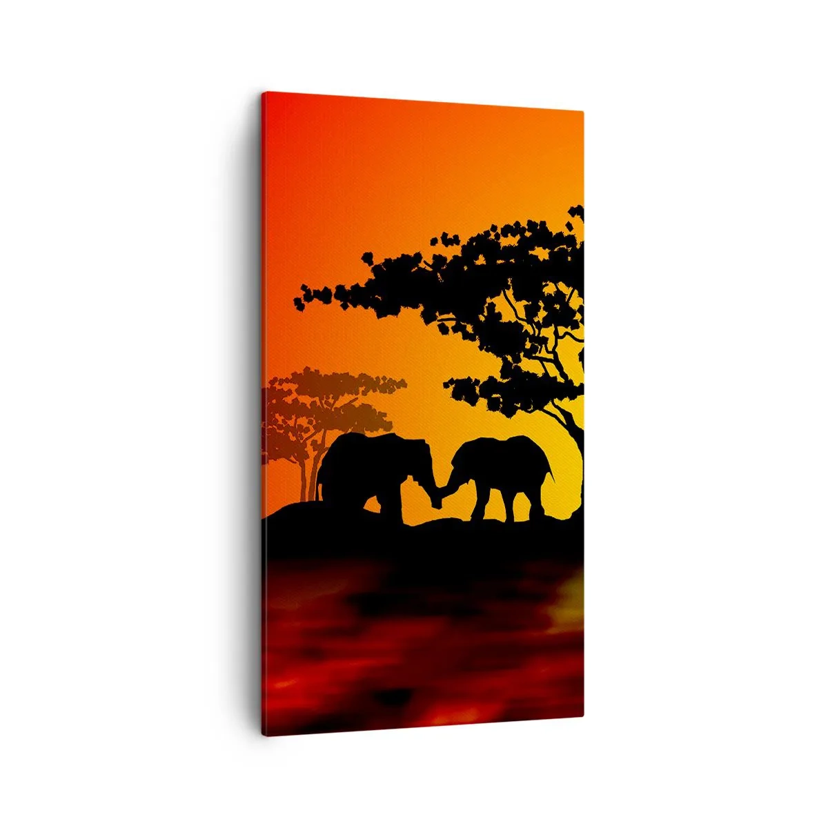 Bild auf Leinwand - Leinwandbild - Treffen in der Savanne - 45x80 cm