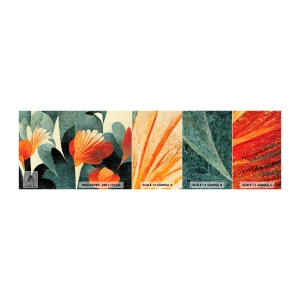 Fototapeten Muster Selbstklebend Deluxe Sticker - Hitze der Tropen und Kühle des Grüns - Botanik, Boho, Grunge - 100x30 cm