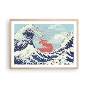 Poster in einem Rahmen aus heller Eiche - Von japanischer Inspiration - 70x50 cm