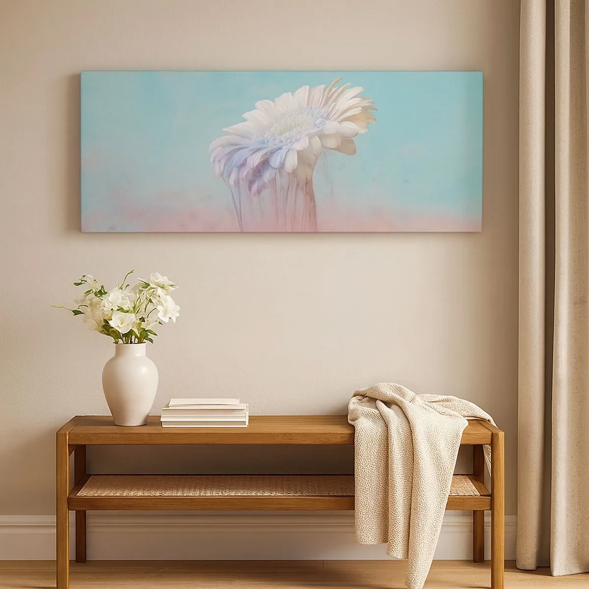 Bild auf Leinwand - Leinwandbild - Blumenunterwelt - 100x40 cm