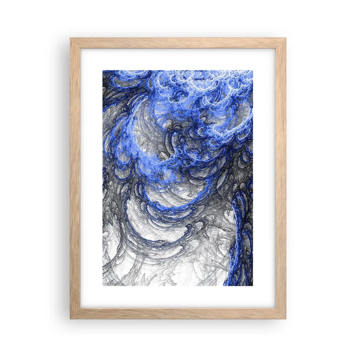 Poster in einem Rahmen aus heller Eiche - Die Geburt einer Welle - 30x40 cm