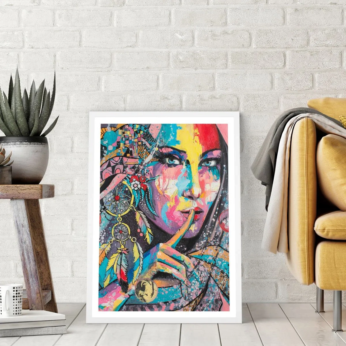 Poster in einem weißen Rahmen - Sei still, bis du verstehst - 40x50 cm