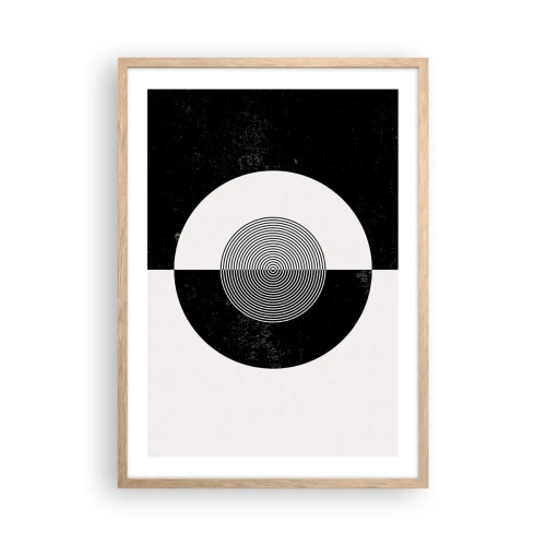 Poster in einem Rahmen aus heller Eiche - Harmonie in Schwarz und Weiß - 50x70 cm