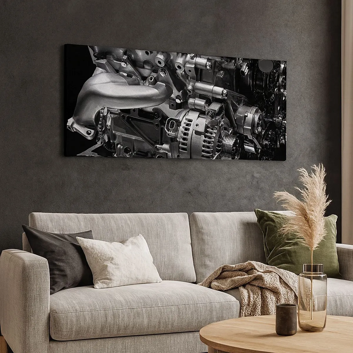 Bild auf Leinwand - Leinwandbild - Stahl, schön, stark - 100x40 cm