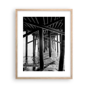 Poster in einem Rahmen aus heller Eiche - Strandversteck - 40x50 cm