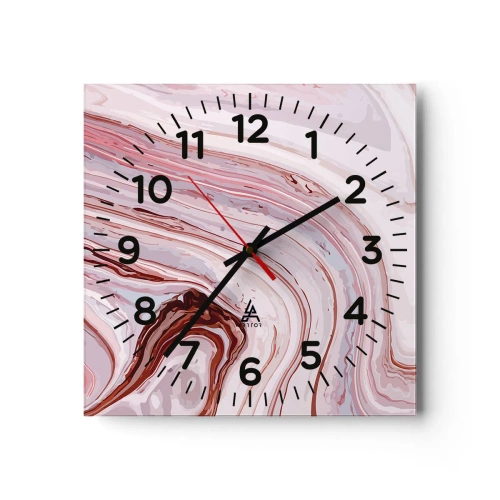 Wanduhr - Glasuhr - Geradeaus, dann rechts runter - 30x30 cm
