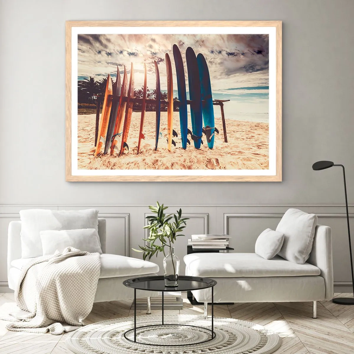 Poster in einem Rahmen aus heller Eiche - Gute Nacht bis morgen - 40x30 cm