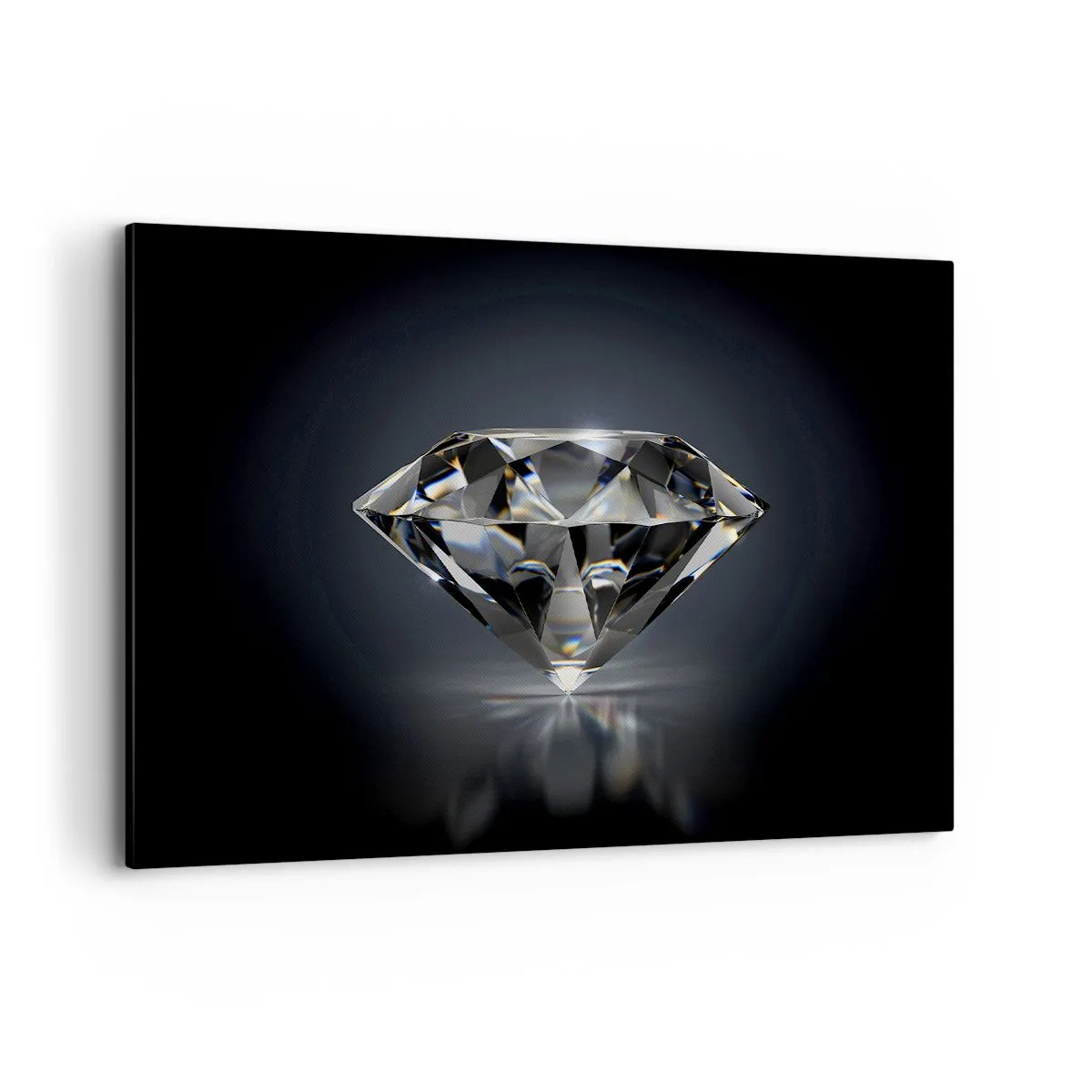 Bild auf Leinwand - Leinwandbild - Eine künstlerische Interpretation eines Diamanten auf dunklem Hintergrund - 100x70cm - Beste Freundin - Moderne Wanddekoration für Wohnzimmer und Schlafzimmer ARTTOR