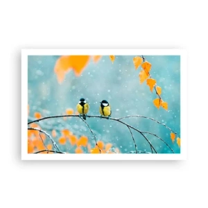 Poster - Vogelklatsch - 91x61 cm