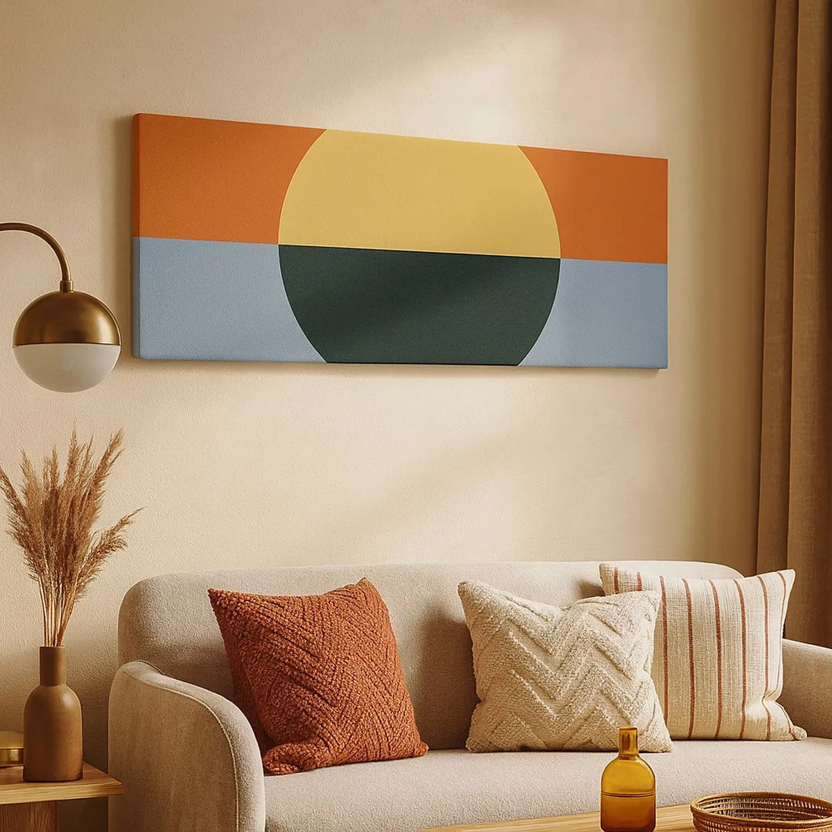 Bild auf Leinwand - Leinwandbild - Eine Komposition aus Wärme und Kühle - 100x40 cm