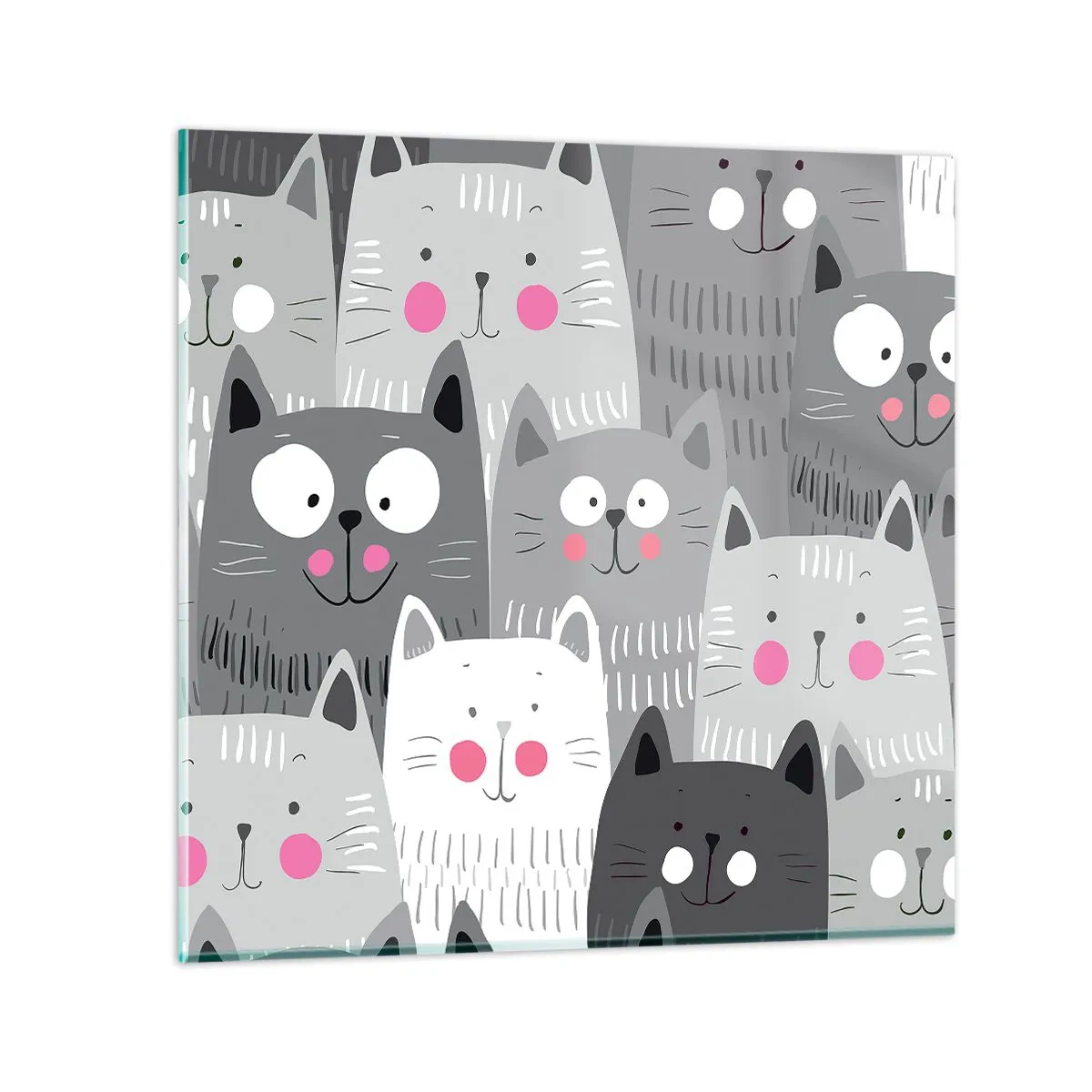 Glasbild - Bild auf glas - Katzenwelt - 70x70 cm
