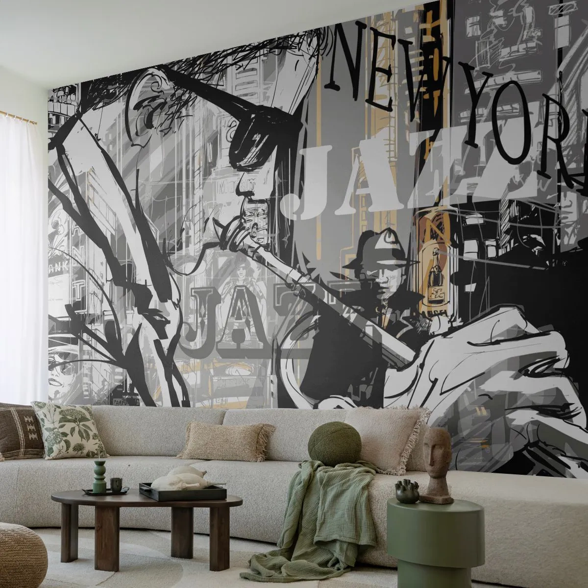 Fototapete Premium Sand - Im Rhythmus von New York - New York, Musik, Jazz - 100x70 cm