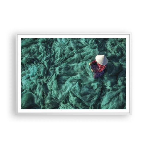 Poster in einem weißen Rahmen - In einem Meer aus Netzen - 100x70 cm