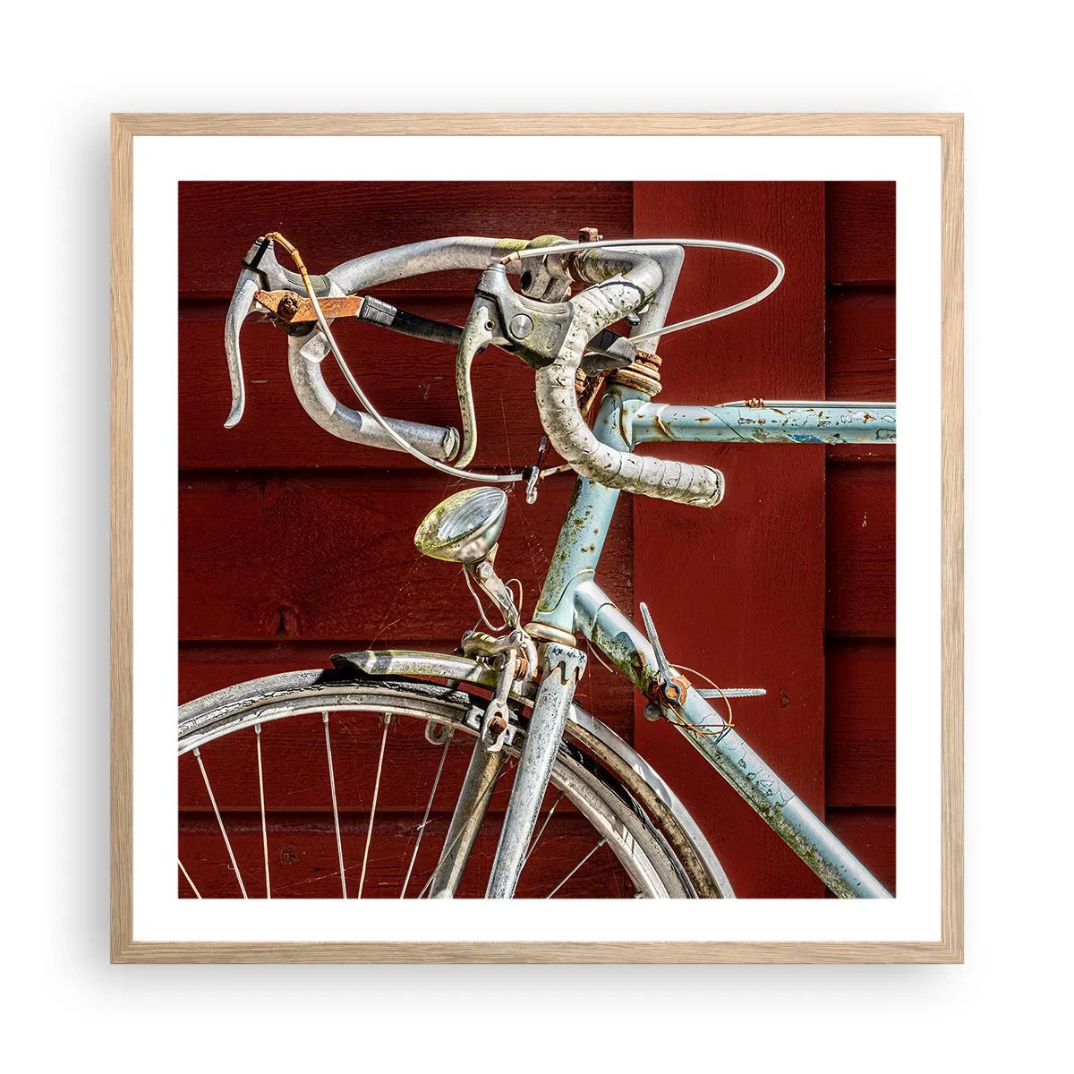 Poster in einem Rahmen aus heller Eiche - Geschaffen um zu siegen - 60x60 cm