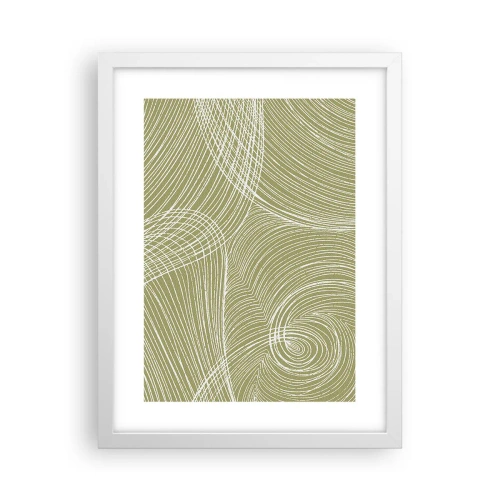 Poster in einem weißen Rahmen - Komplizierte Abstraktion in Weiß - 30x40 cm