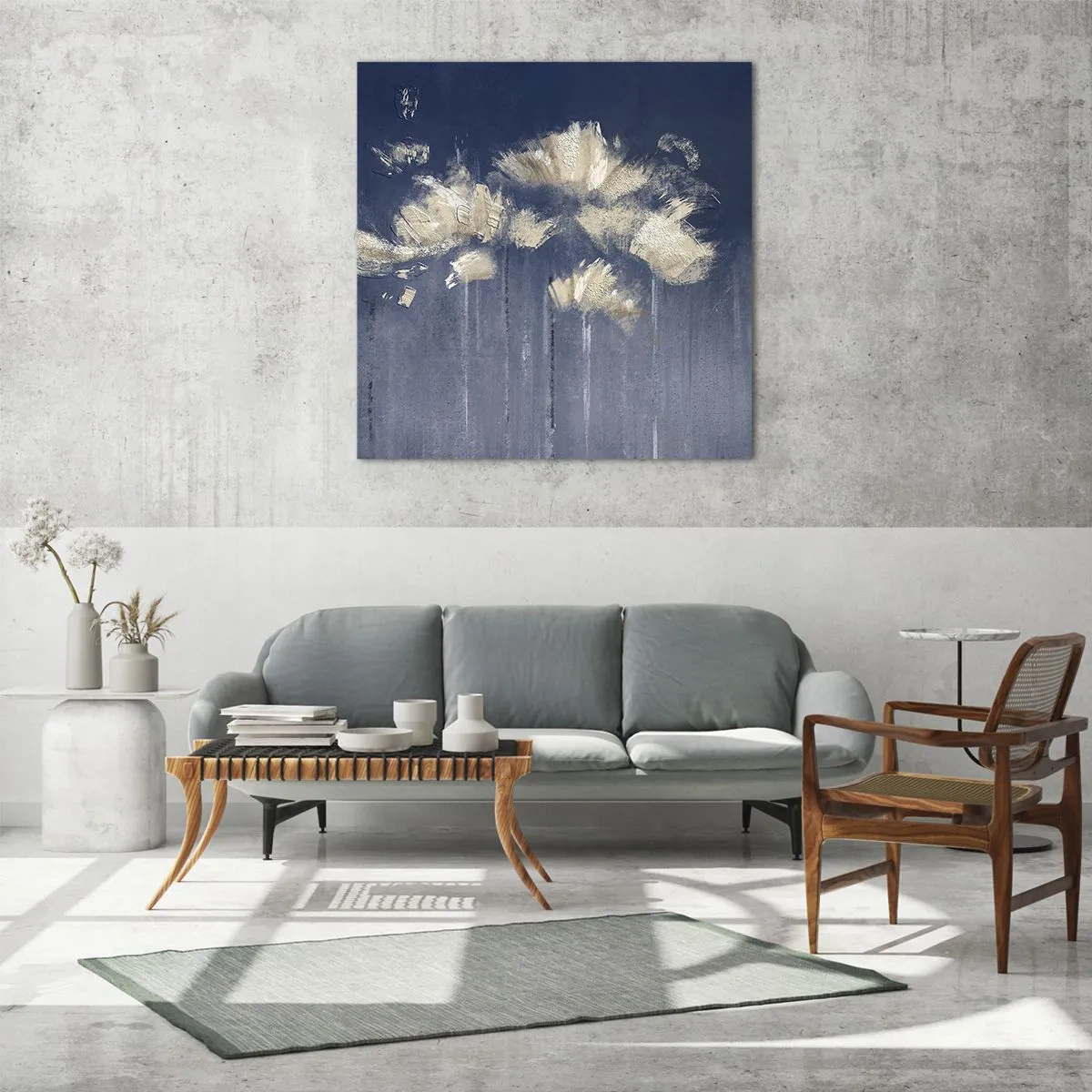 Glasbild - Bild auf glas - Wie Blütenblätter im Wind - 50x50 cm