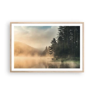 Poster in einem Rahmen aus heller Eiche - Die Geburt des Tages - 91x61 cm