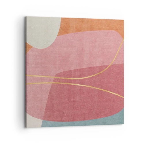 Bild auf Leinwand - Leinwandbild - Pastellkomposition mit Goldfaden - 50x50 cm