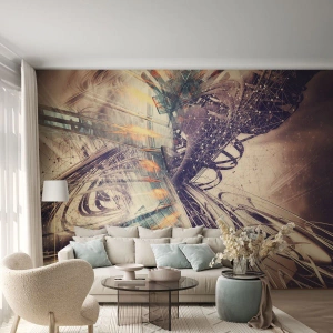 Fototapete Premium Canvas - In großer Eile - Abstraktion, Stück, Grafik - 200x140 cm