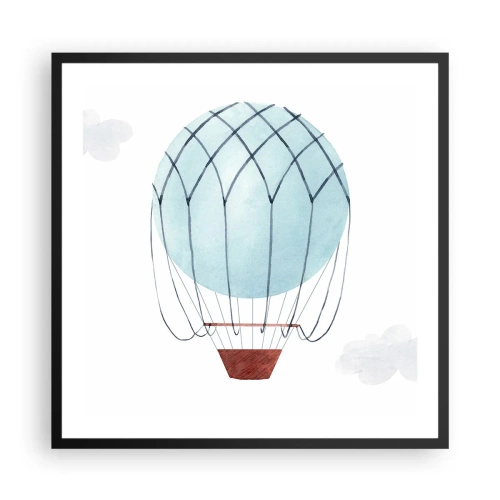 Poster in einem schwarzem Rahmen - Ganz in den Wolken - 60x60 cm