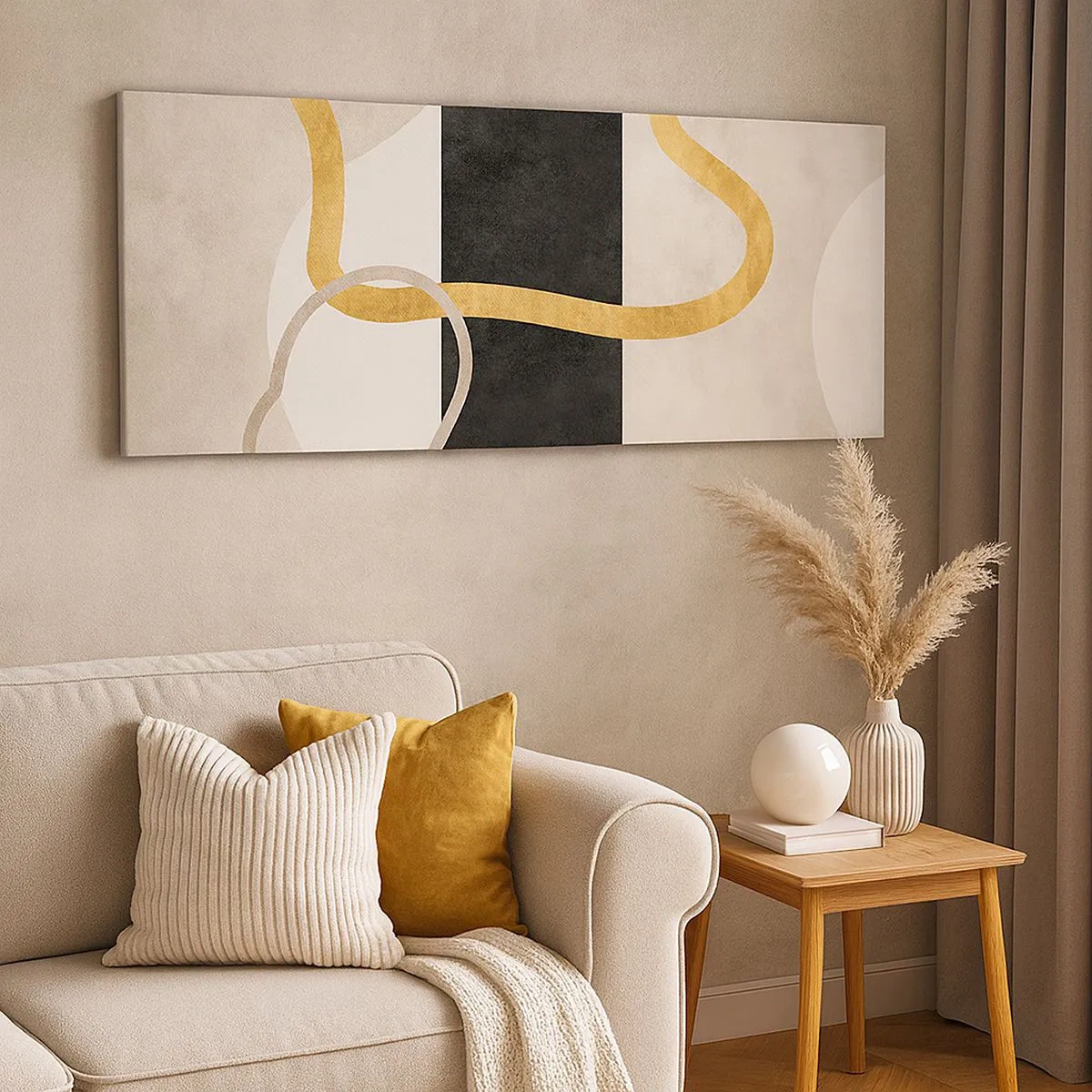 Bild auf Leinwand - Leinwandbild - Schleifenformen - 100x40 cm