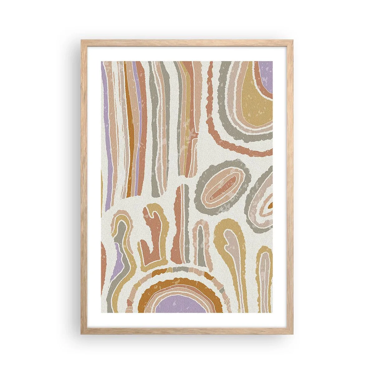 Poster in einem Rahmen aus heller Eiche - Bunte Querschnitte - 50x70 cm