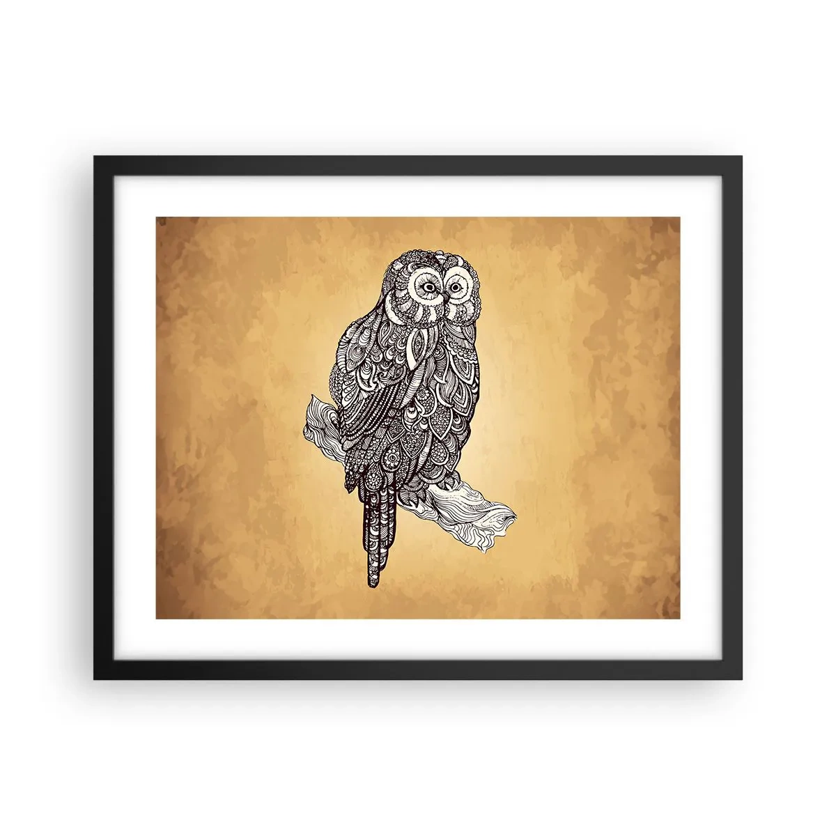 Poster in einem schwarzem Rahmen - Kunstvolle Ornamente der Weisheit - 50x40 cm