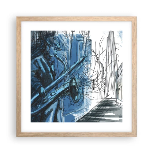 Poster in einem Rahmen aus heller Eiche - Urbane Rhapsodie - 40x40 cm