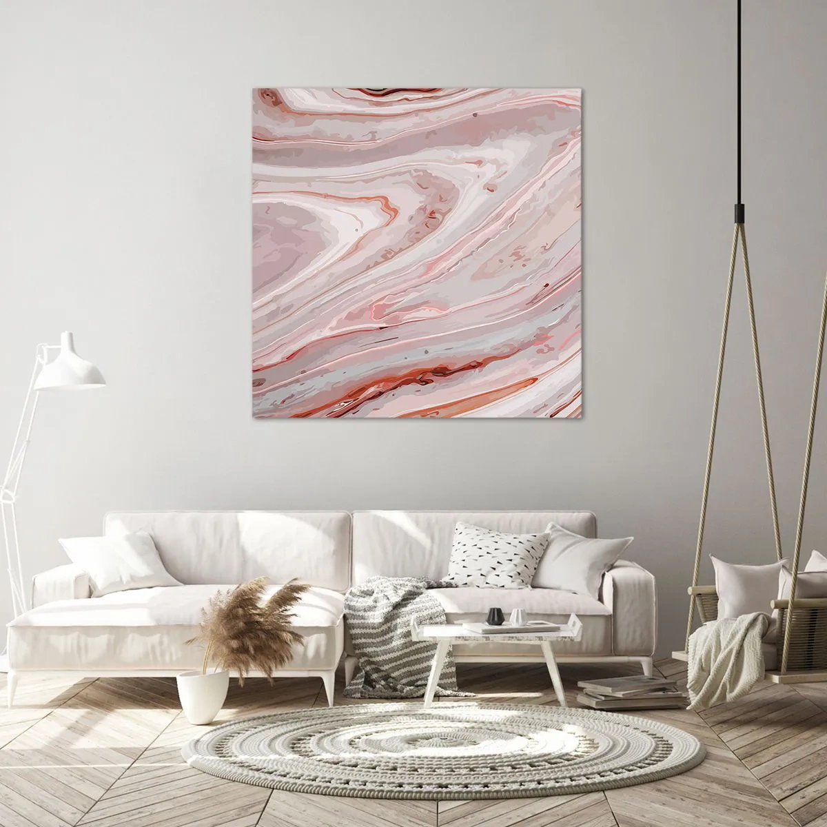 Bild auf Leinwand - Leinwandbild - Rosa Flüssigkeit - 40x40 cm