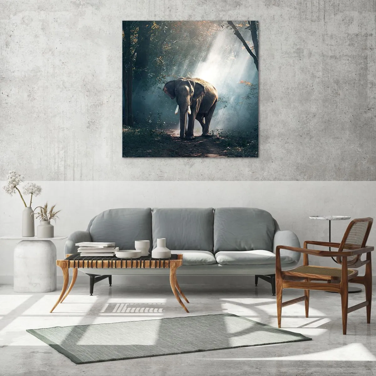 Glasbild - Bild auf glas - Ein gemütlicher Spaziergang - 30x30 cm