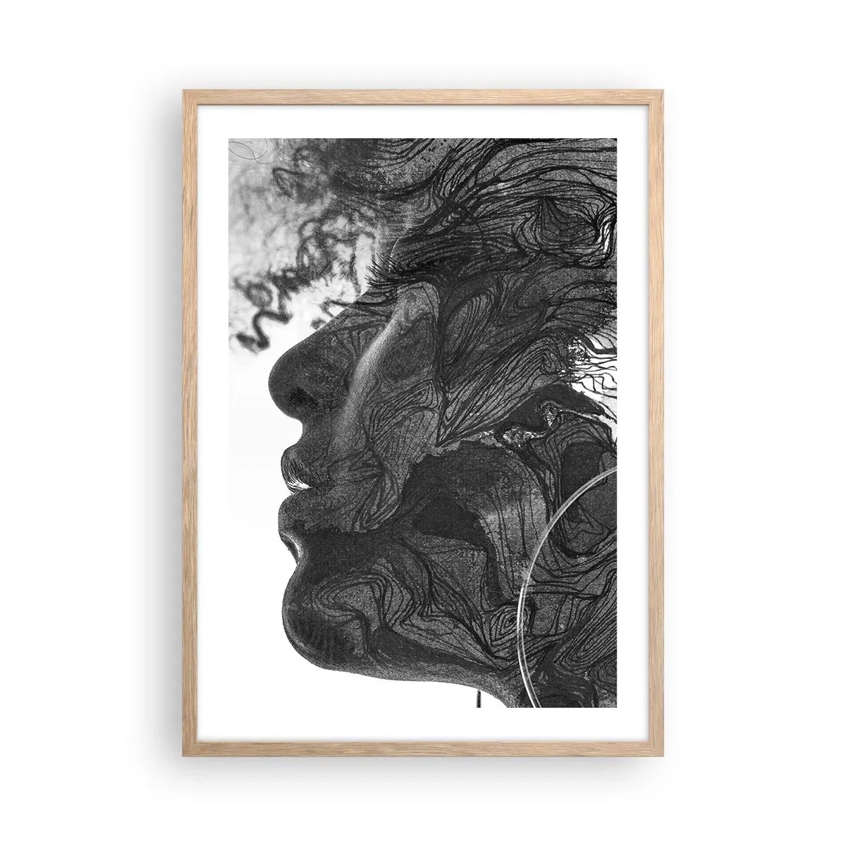 Poster in einem Rahmen aus heller Eiche - Verstrickt in Träume - 50x70 cm