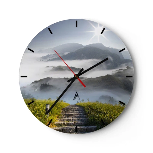 Wanduhr - Glasuhr - Immer noch den Wolken entgegen - 40x40 cm