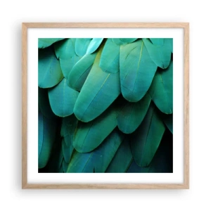 Poster in einem Rahmen aus heller Eiche - Papageienartige Präzision - 50x50 cm