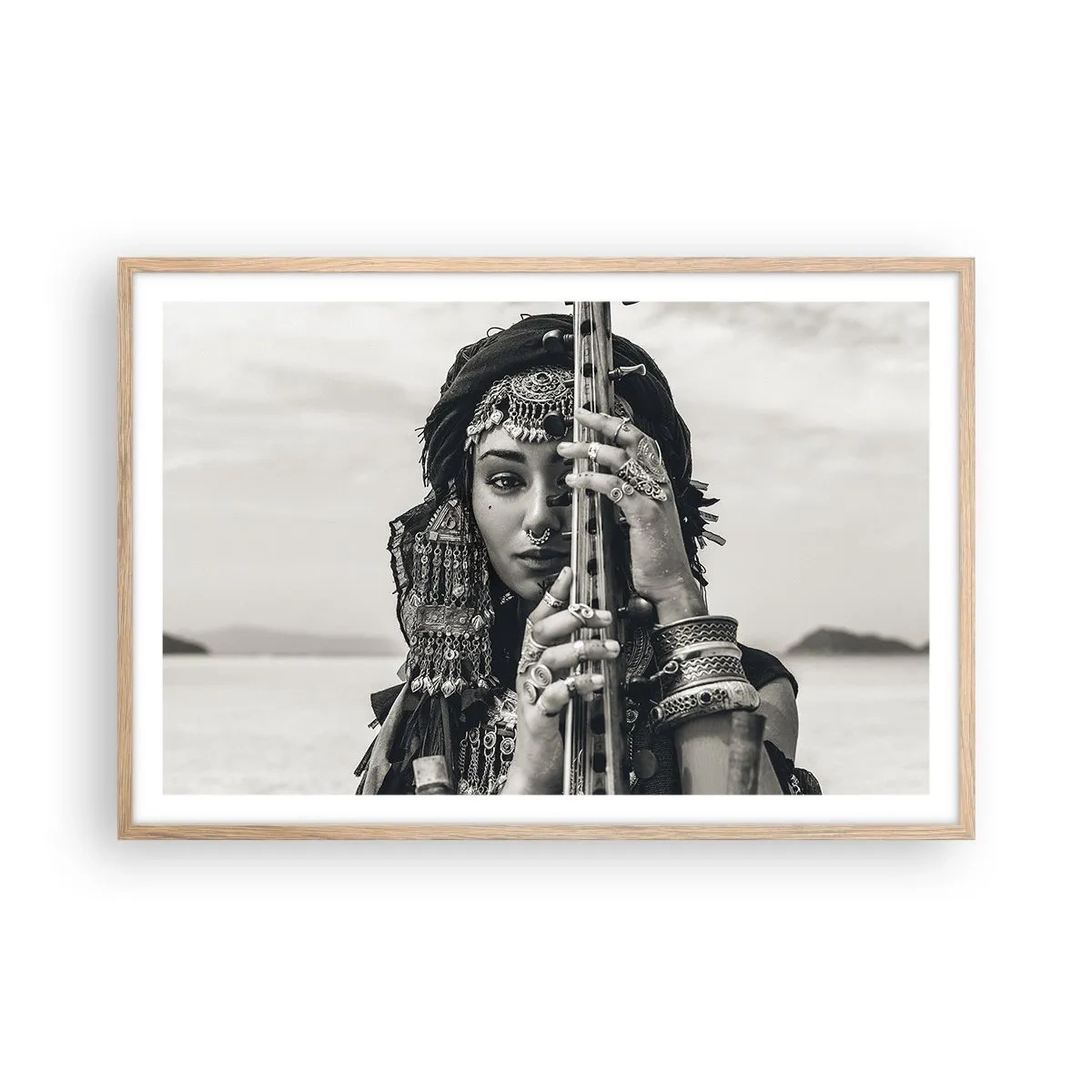 Poster in einem Rahmen aus heller Eiche - Die Musik des Orients selbst - 91x61 cm