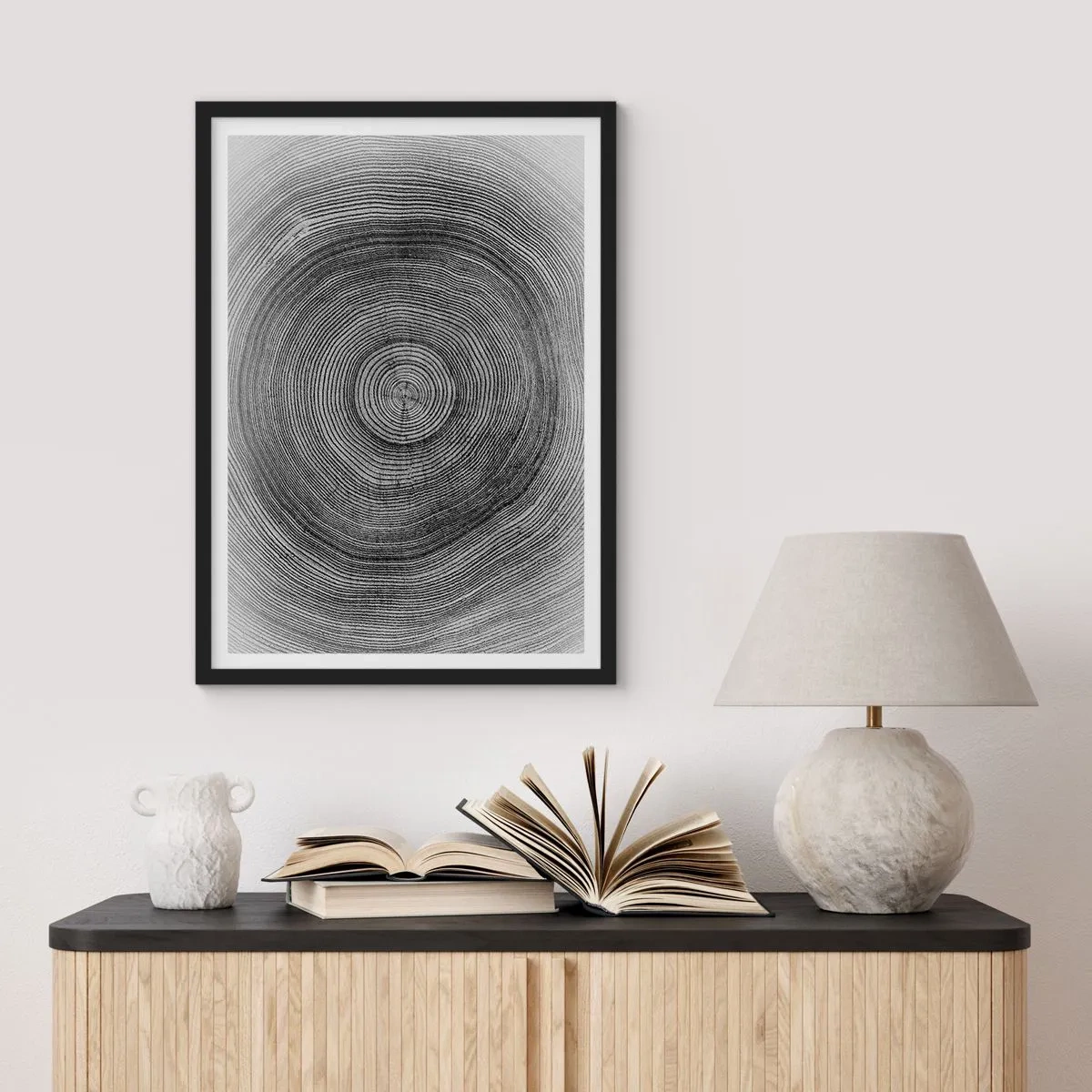 Poster in einem schwarzem Rahmen - Zeichen der Zeit - 50x70 cm