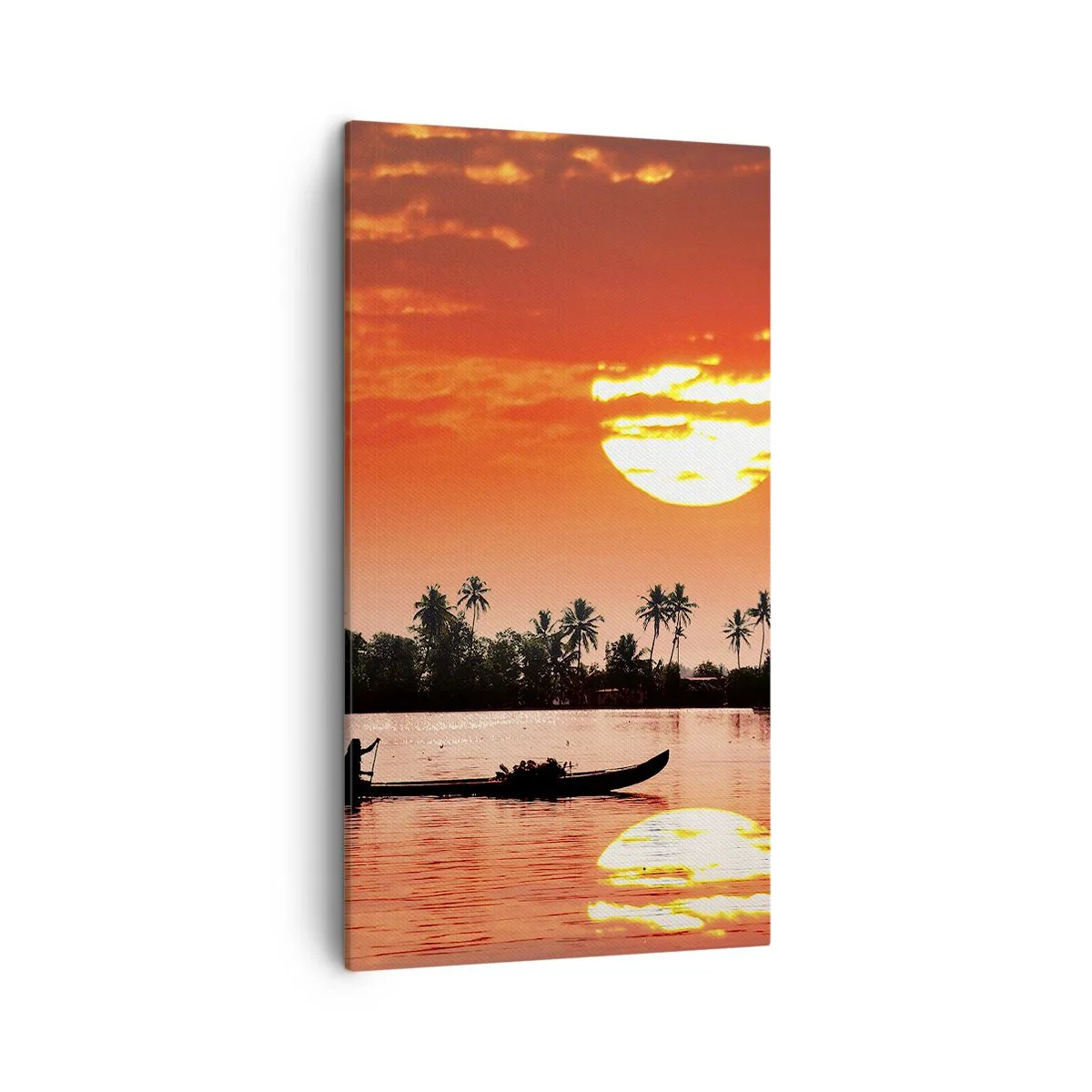 Bild auf Leinwand - Leinwandbild - Die Ruhe der Tropen bei Sonnenuntergang - 45x80 cm
