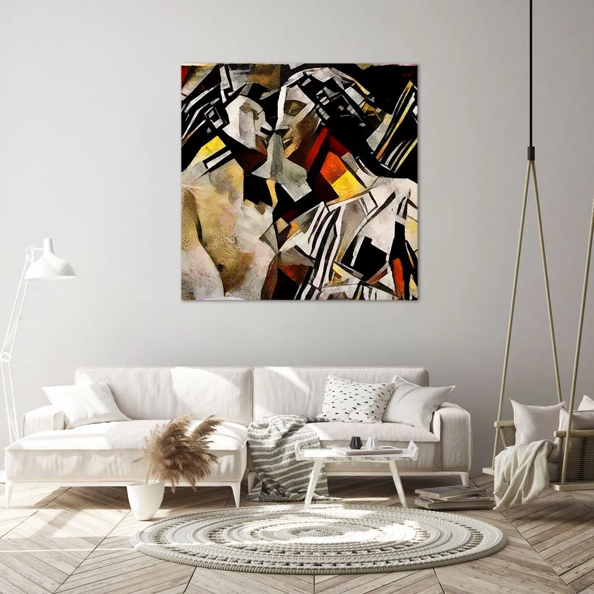 Bild auf Leinwand - Leinwandbild - Ein statuenhafter Kuss - 60x60 cm