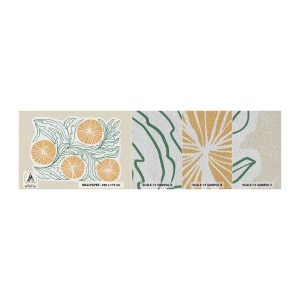 Fototapeten Muster Premium Sand - Ethnisch mit einem Hauch von Abstraktion - Boho, Zitrone, Minimalismus - 100x30 cm