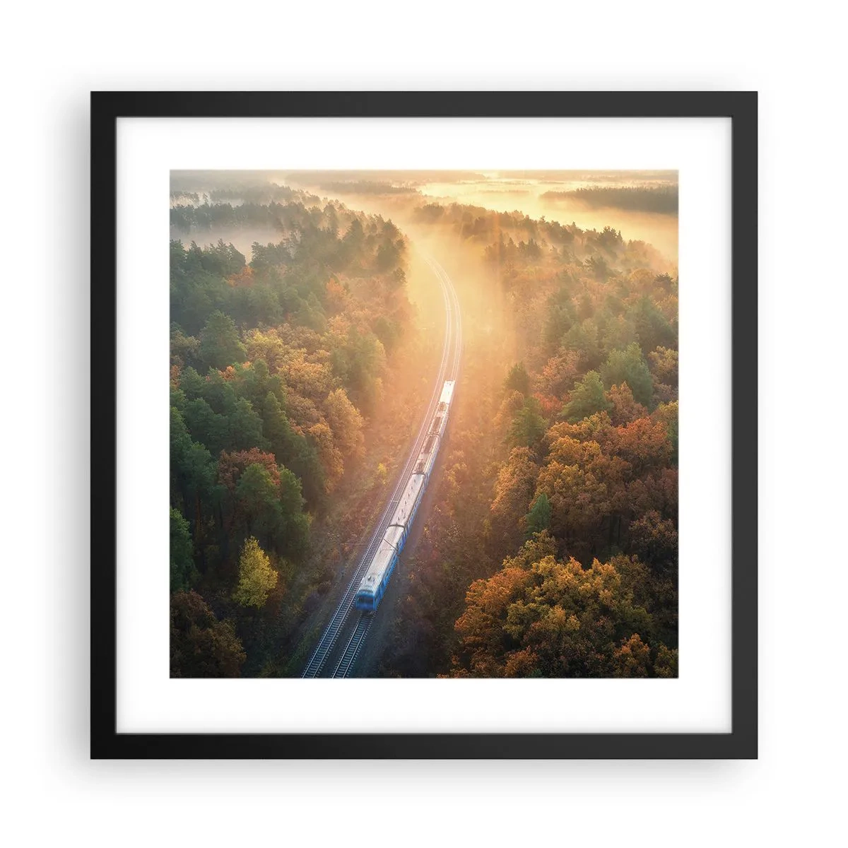 Poster in einem schwarzem Rahmen - Herbstreise - 40x40 cm