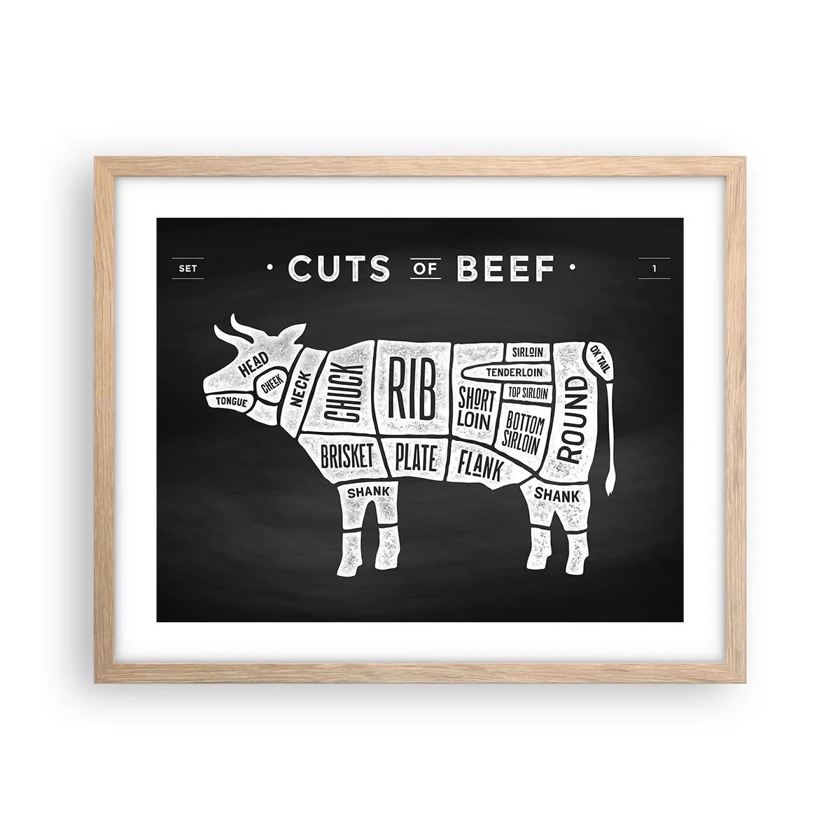 Poster in einem Rahmen aus heller Eiche - Metzger Grundierung - 50x40 cm