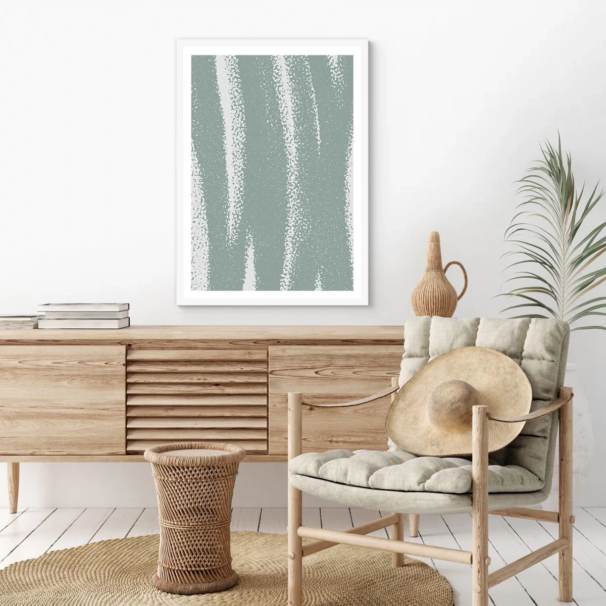 Poster in einem weißen Rahmen - Abstraktion im Winterklima - 30x40 cm