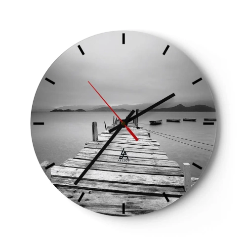 Wanduhr - Glasuhr - Hinter den Bergen, jenseits der Meere - 40x40 cm