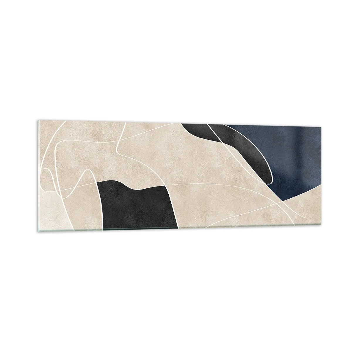 Glasbild - Bild auf glas - Abstrakte Komposition – Farbkontrast - 90x30 cm