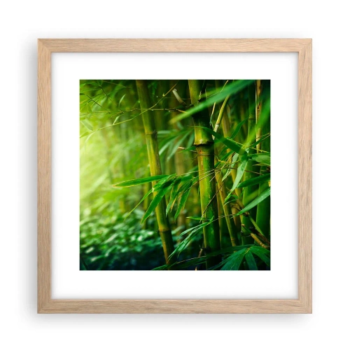 Poster in einem Rahmen aus heller Eiche - Lerne Grün selbst kennen - 30x30 cm