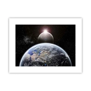 Poster - Weltraumlandschaft - Sonnenaufgang - 40x30 cm