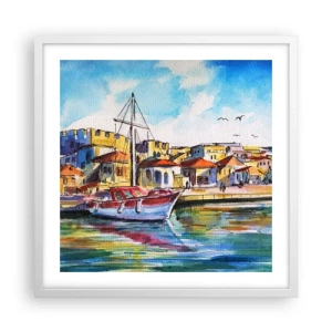 Poster in einem weißen Rahmen - Regenbogennachmittag - 50x50 cm