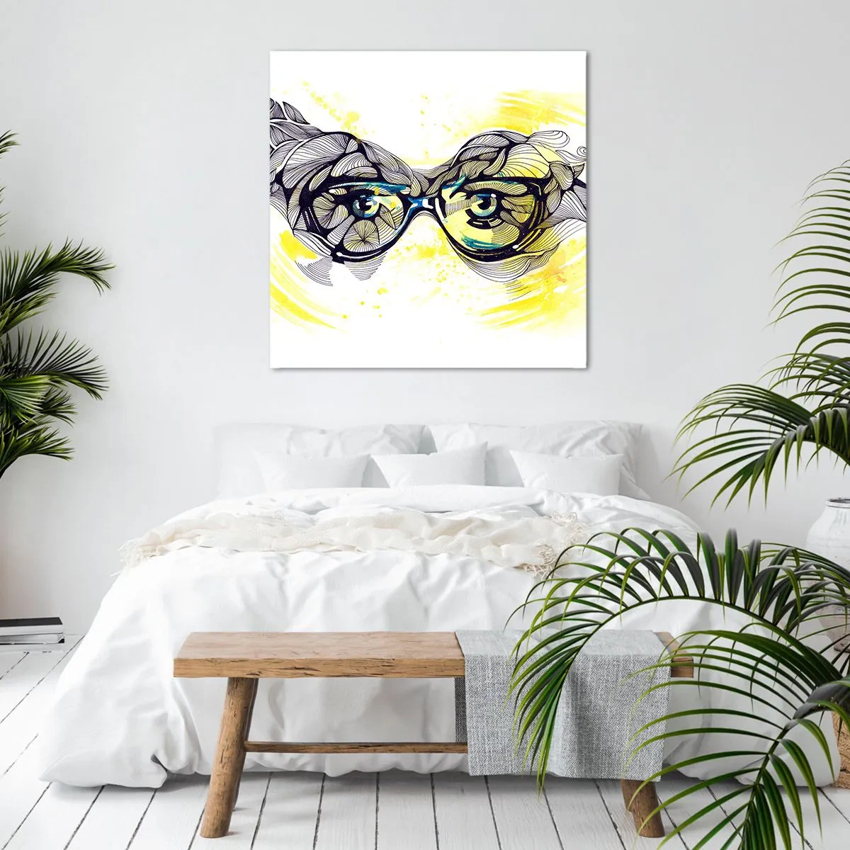 Bild auf Leinwand - Leinwandbild - Durch blaue Brille - 70x70 cm