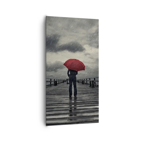 Bild auf Leinwand - Leinwandbild - Es ist egal, dass es regnet - 65x120 cm