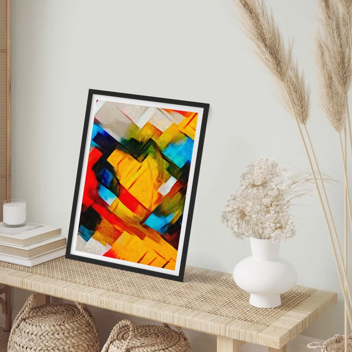 Poster in einem schwarzem Rahmen - Ein bunter Interleaver - 61x91 cm