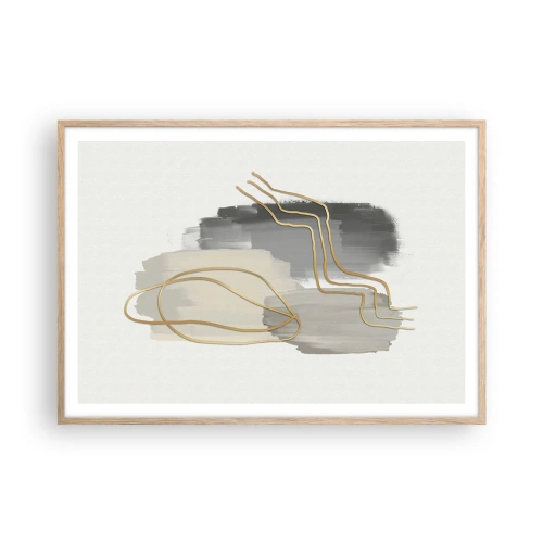 Poster in einem Rahmen aus heller Eiche - Dauer und Bewegung - 100x70 cm